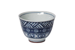 Porzellan Tee Tasse Arita Brand mit blauem Muster
